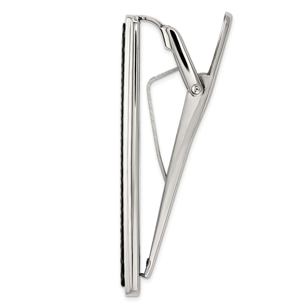 MJ Stainless Steel Textured Black IP-plated Tie Bar