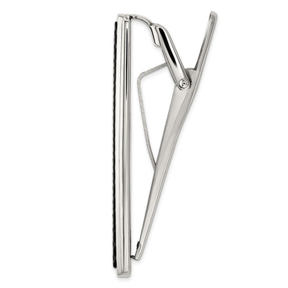 MJ Stainless Steel Textured Black IP-plated Tie Bar