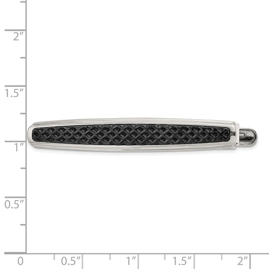 IBGoodman Stainless Steel Textured Black IP-plated Tie Bar