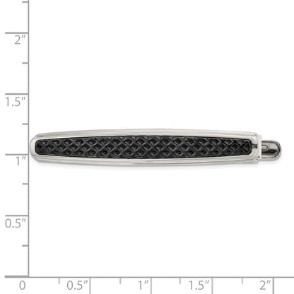 MJ Stainless Steel Textured Black IP-plated Tie Bar