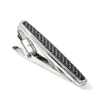 IBGoodman Stainless Steel Textured Black IP-plated Tie Bar