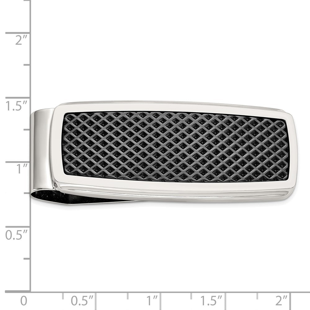 IBGoodman Stainless Steel Textured Black IP-plated Money Clip