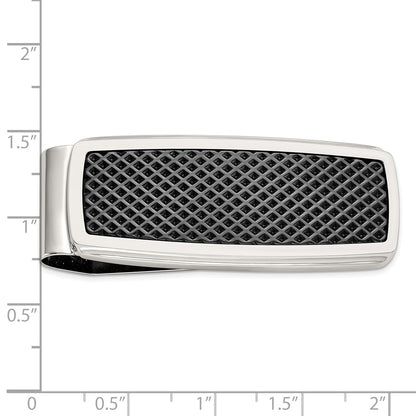 IBGoodman Stainless Steel Textured Black IP-plated Money Clip