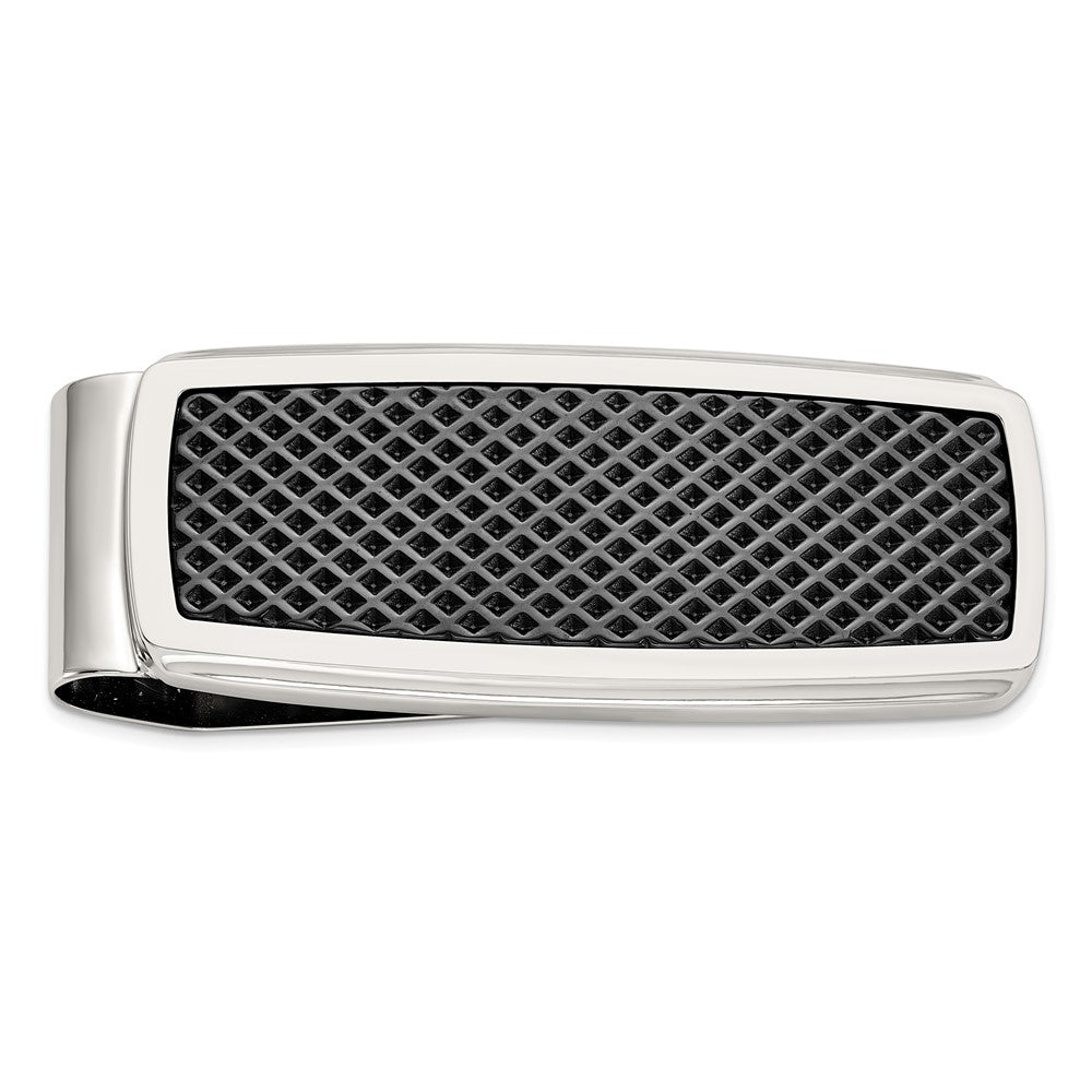 IBGoodman Stainless Steel Textured Black IP-plated Money Clip