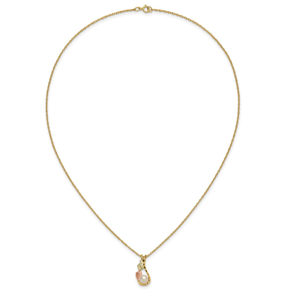 PGN 10K Tri-color w/12K Accents FWC Pearl Black Hills Gold Necklace