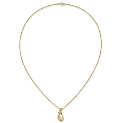 PGN 10K Tri-color w/12K Accents FWC Pearl Black Hills Gold Necklace