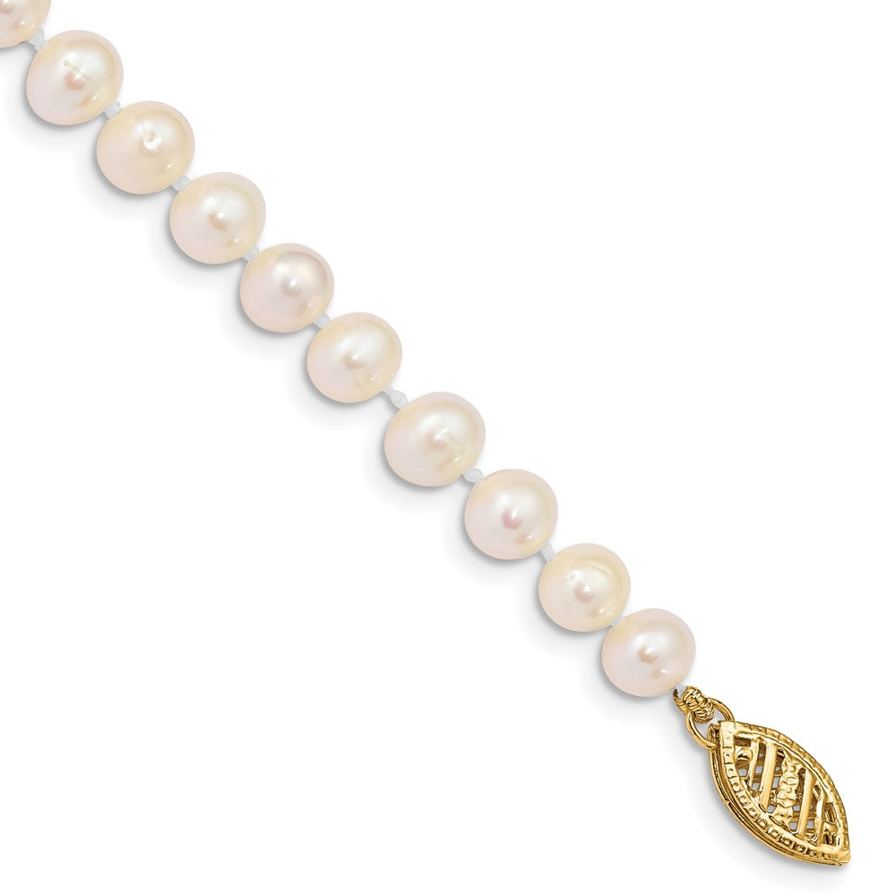 10k 5-6mm White Near Round Freshwater Cultured Pearl Necklace