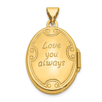 10k Love You Always Swirl Reversible Locket