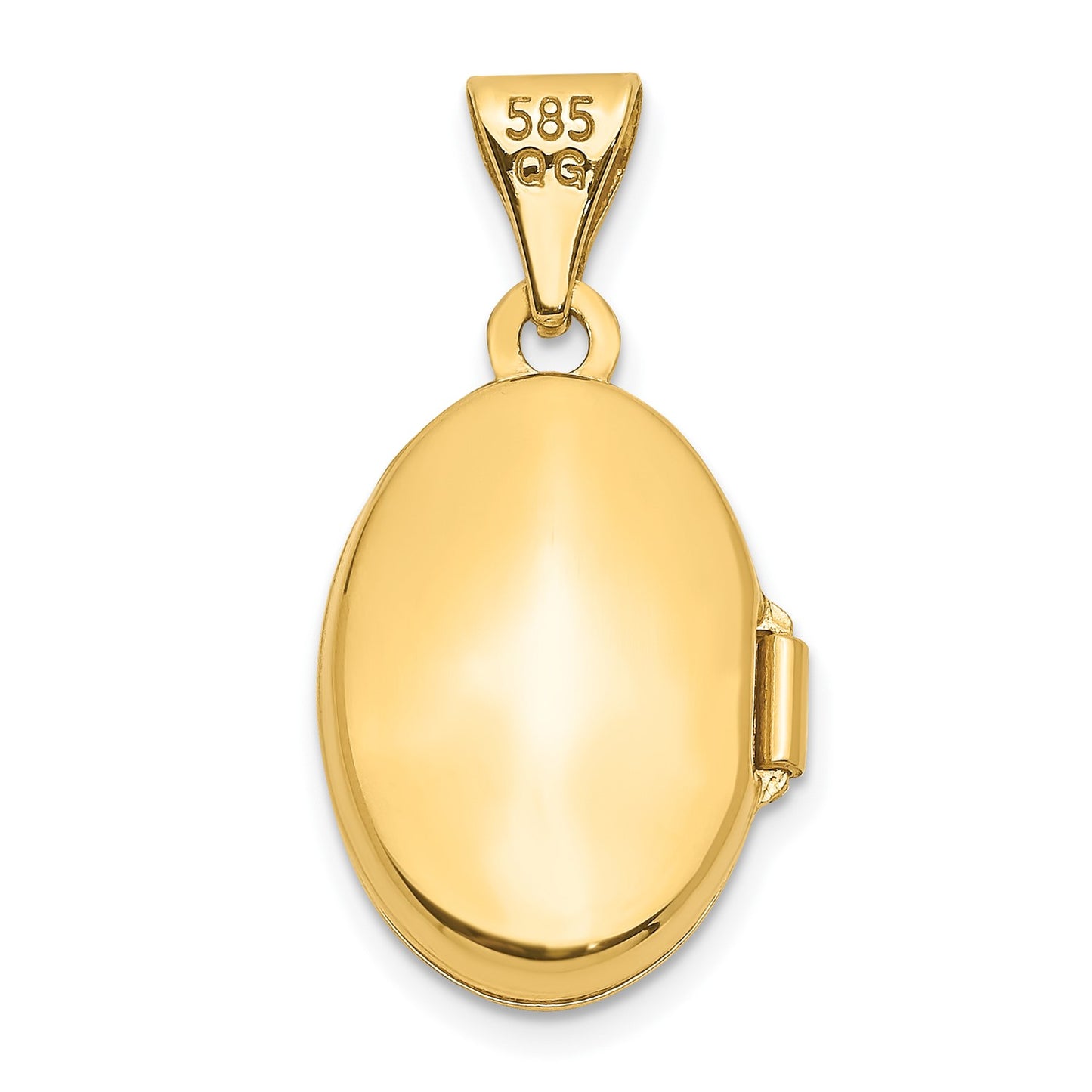 10k Plain Polished Oval Locket