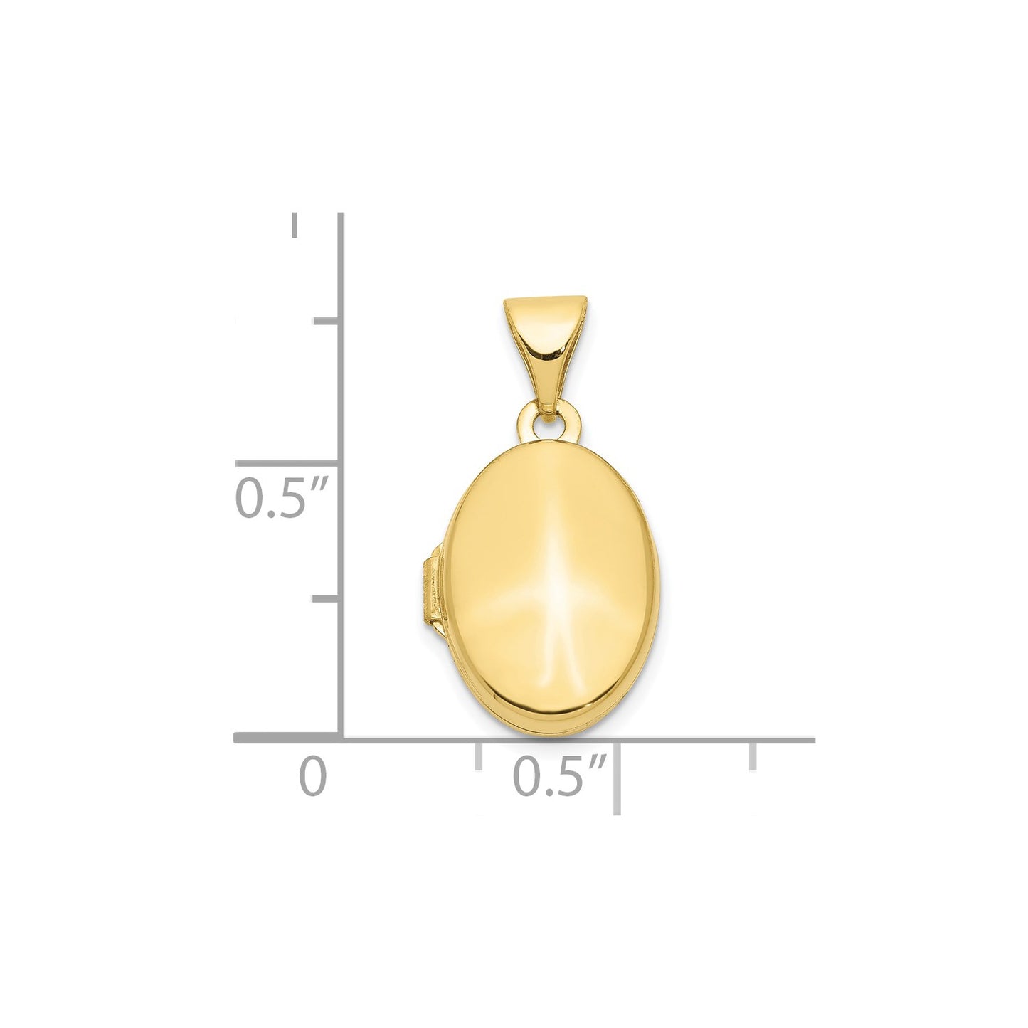 10k Plain Polished Oval Locket