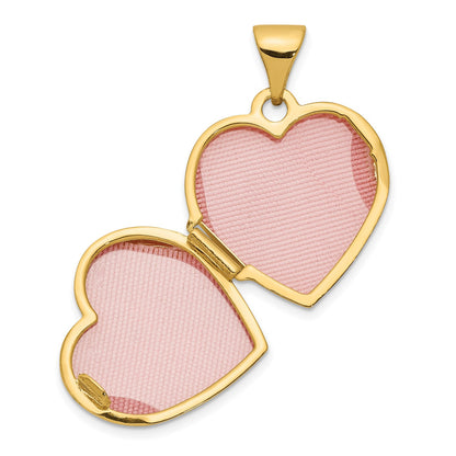 10k Scroll Heart Locket