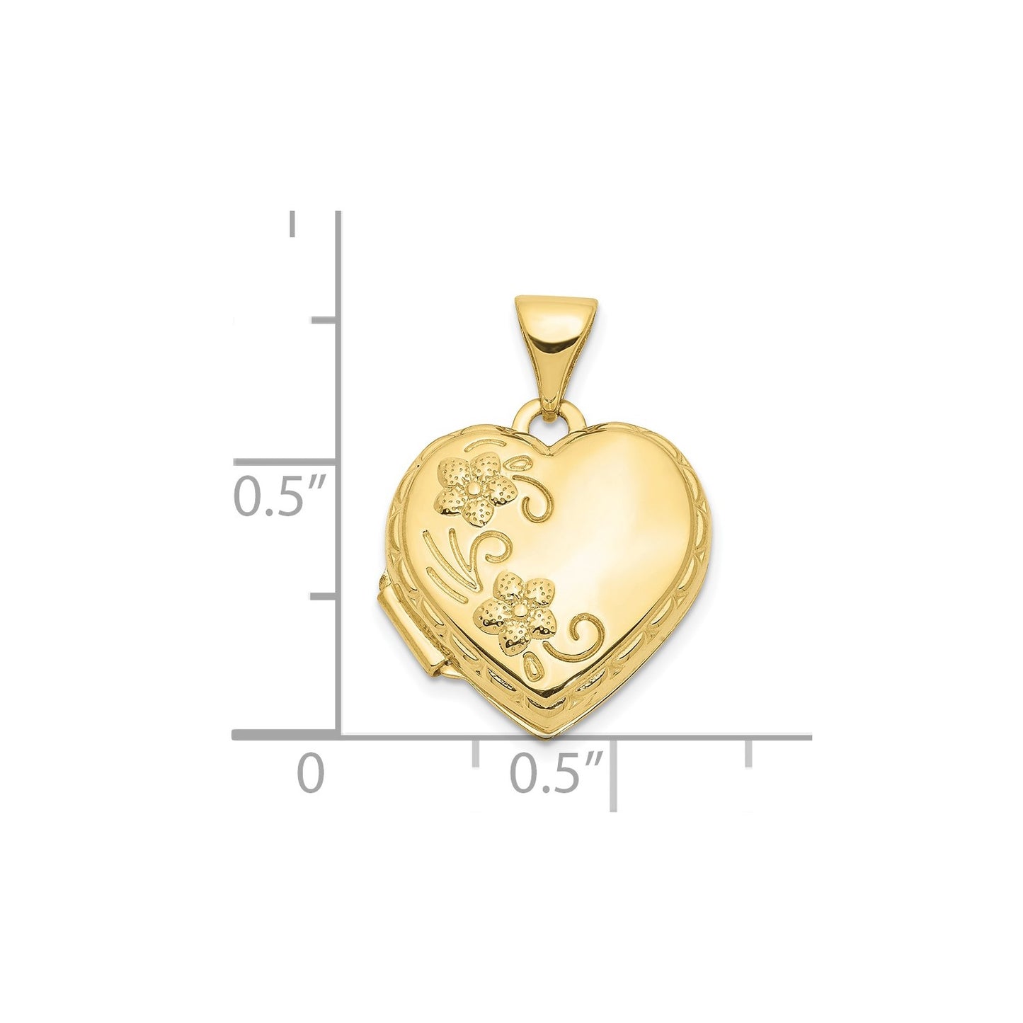 10k Domed Floral Heart Locket