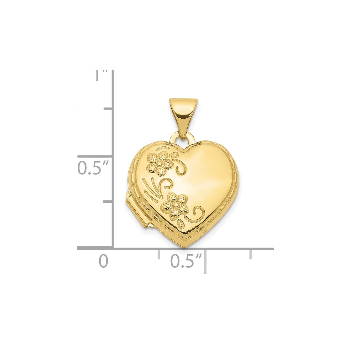 10k Reversible Floral Heart Locket