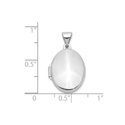 10k White Gold Polished Oval Locket