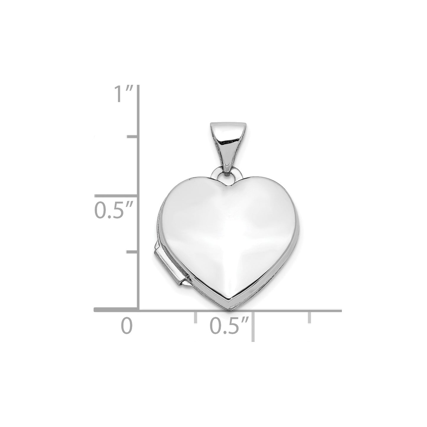 10k White Gold Polished Heart-Shaped Locket