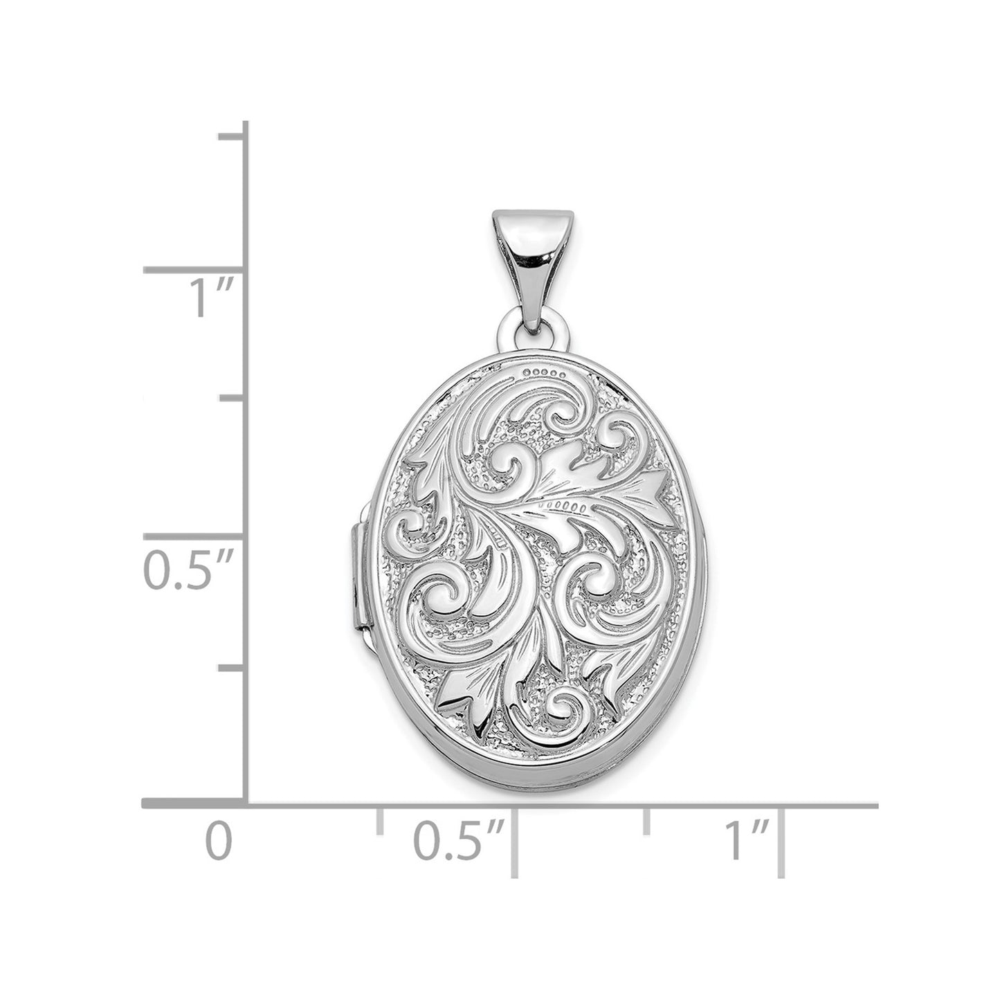 10k White Gold Polished Reversible Love You Always Oval Locket