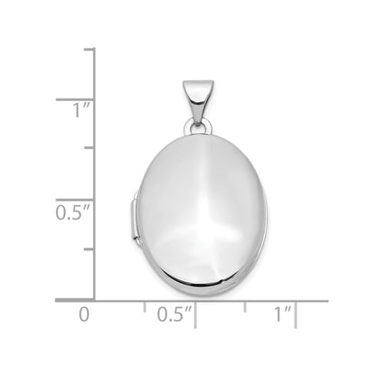 10k White Gold Polished Oval Locket