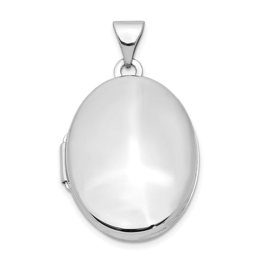 10k White Gold Polished Oval Locket