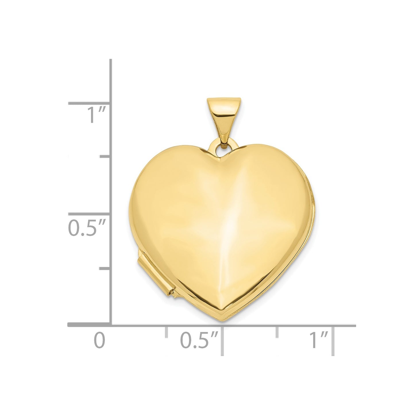 10k 21mm Heart Domed Plain Locket