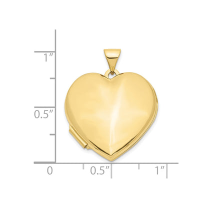 10k 21mm Heart Domed Plain Locket