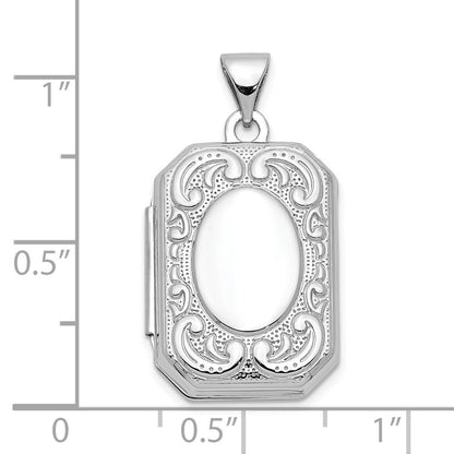 GP 10k White Gold 20mm Book Scroll Border Locket