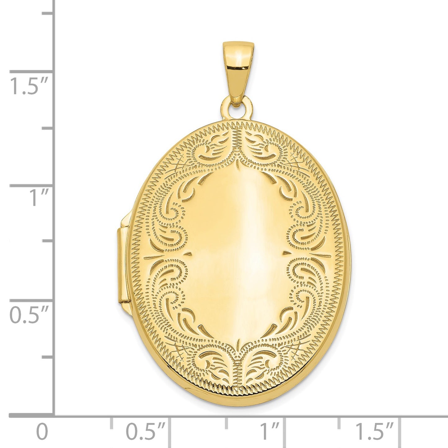 10k Yellow Gold 31mm Oval Scroll Locket