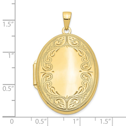 10k Yellow Gold 31mm Oval Scroll Locket