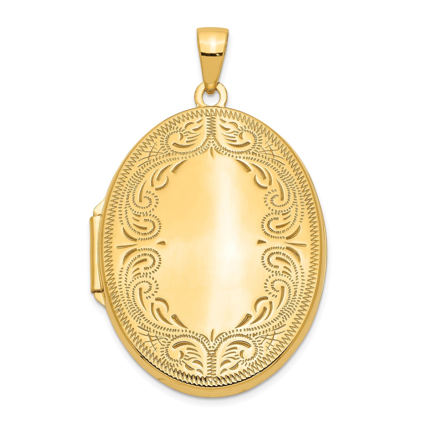 10k Yellow Gold 31mm Oval Scroll Locket