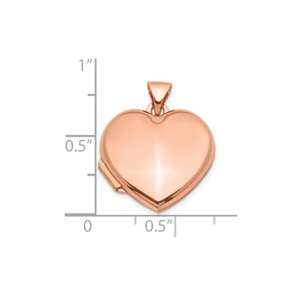 10k Rose Gold 18mm Domed Heart Locket