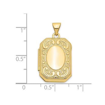 10k Yellow Gold Fancy Rectangle Locket