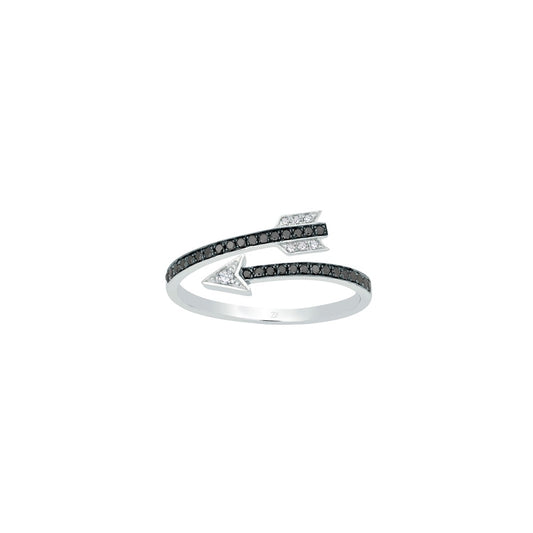 ALL SILVER DIAMOND ARROW FASHION RING