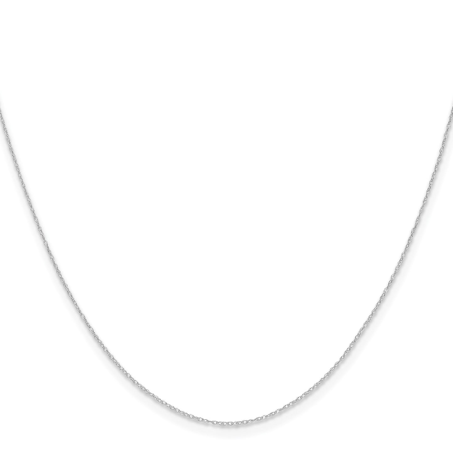 14k White Gold .4 mm Carded Cable Rope Chain