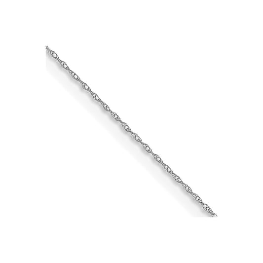 14k White Gold .4 mm Carded Cable Rope Chain