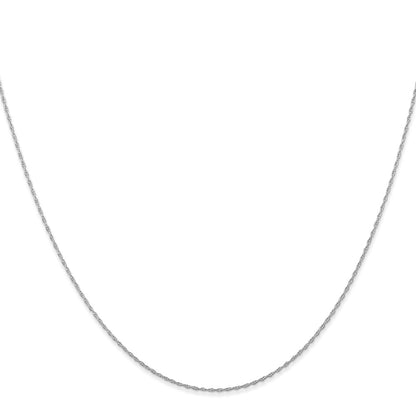 GC 14K White Gold 18 inch Carded .5mm Cable Rope with Spring Ring Clasp Chain