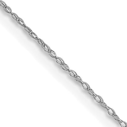 GCH 14K White Gold 16 inch Carded .5mm Cable Rope with Spring Ring Clasp Chain