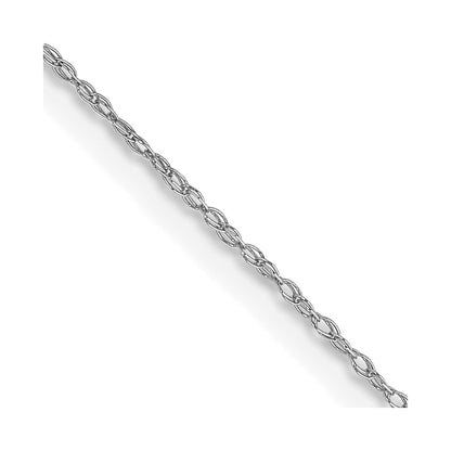 GCH 14K White Gold 16 inch Carded .5mm Cable Rope with Spring Ring Clasp Chain