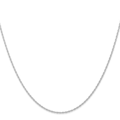 GC 14K White Gold 18 inch Carded .95mm Cable Rope with Spring Ring Clasp Chain
