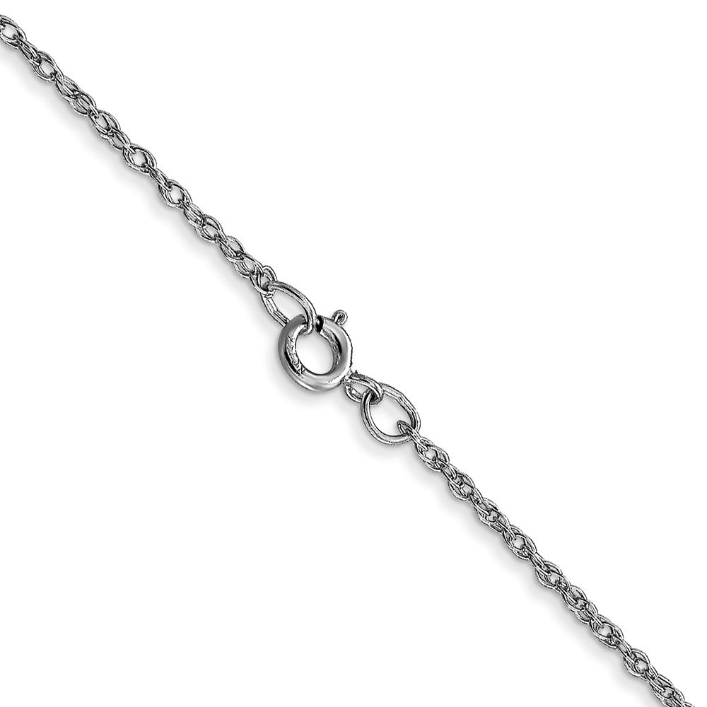 GC 14K White Gold 18 inch Carded .95mm Cable Rope with Spring Ring Clasp Chain