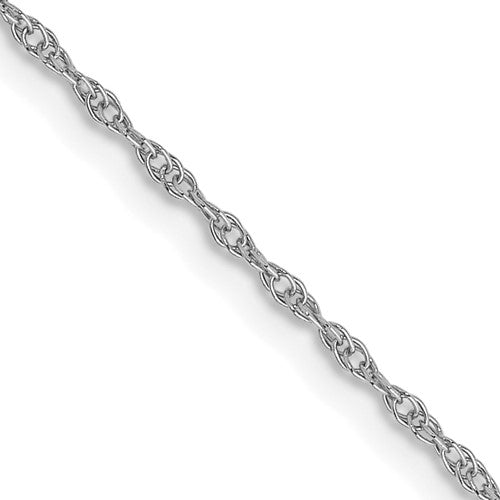 GC 14K White Gold 18 inch Carded .95mm Cable Rope with Spring Ring Clasp Chain