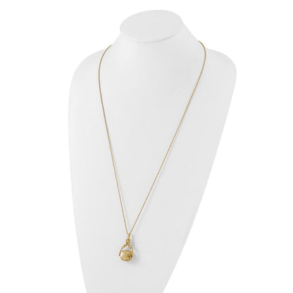 GTN Jewelry Gold-tone Three Sided Spinning Floral Pattern Oval 13mm Lockets 30 inch Necklace Holds 6 Photos