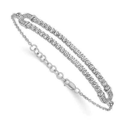 LGWB 14k White Gold 2 carat Lab Grown Diamond VS/SI+ G+ Complete 6.5 inch with 1 inch extension Bracelet