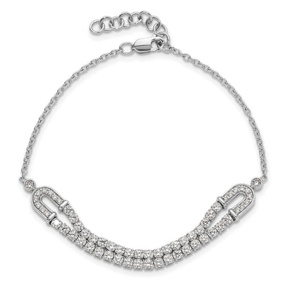 LGWB 14k White Gold 2 carat Lab Grown Diamond VS/SI+ G+ Complete 6.5 inch with 1 inch extension Bracelet