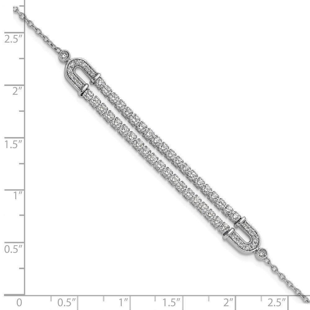 LGWB 14k White Gold 2 carat Lab Grown Diamond VS/SI+ G+ Complete 6.5 inch with 1 inch extension Bracelet