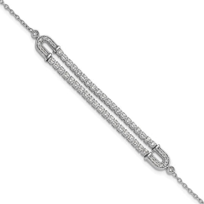 LGWB 14k White Gold 2 carat Lab Grown Diamond VS/SI+ G+ Complete 6.5 inch with 1 inch extension Bracelet