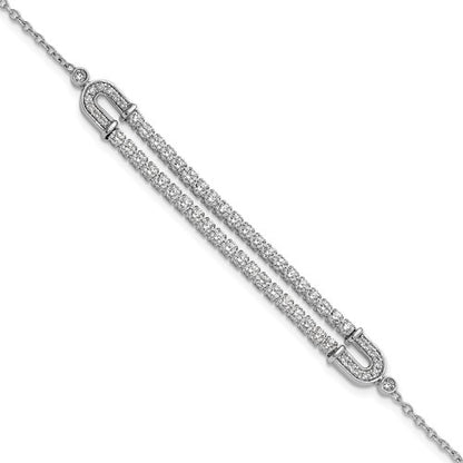LGWB 14k White Gold 2 carat Lab Grown Diamond VS/SI+ G+ Complete 6.5 inch with 1 inch extension Bracelet