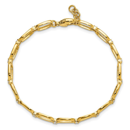 14k 1/2 carat Lab Grown Diamond VS/SI+ G+ Complete Oval Link 6.75 inch with .25 inch extension Bracelet