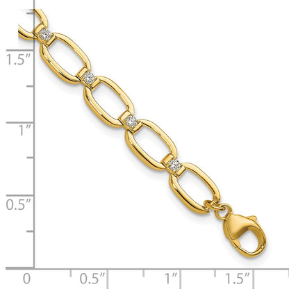 14k 1/2 carat Lab Grown Diamond VS/SI+ G+ Complete Oval Link 6.75 inch with .25 inch extension Bracelet