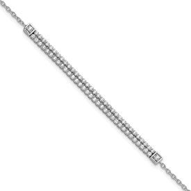 LGWB 14k White Gold 1 carat Lab Grown Diamond VS/SI+ G+ Complete 6.5 inch with 1 inch extension Bracelet