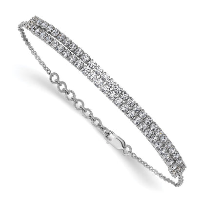 14k White Gold 2 3/8 carat Lab Grown Diamond VS/SI+ G+ Complete 6.5 inch with 1 inch extension Bracelet
