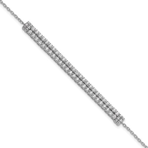 LGWB 14k White Gold 2 3/8 carat Lab Grown Diamond VS/SI+ G+ Complete 6.5 inch with 1 inch extension Bracelet